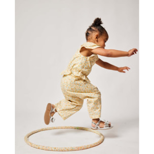 MONO LARGO CON VOLANTE FLORES AMARILLO