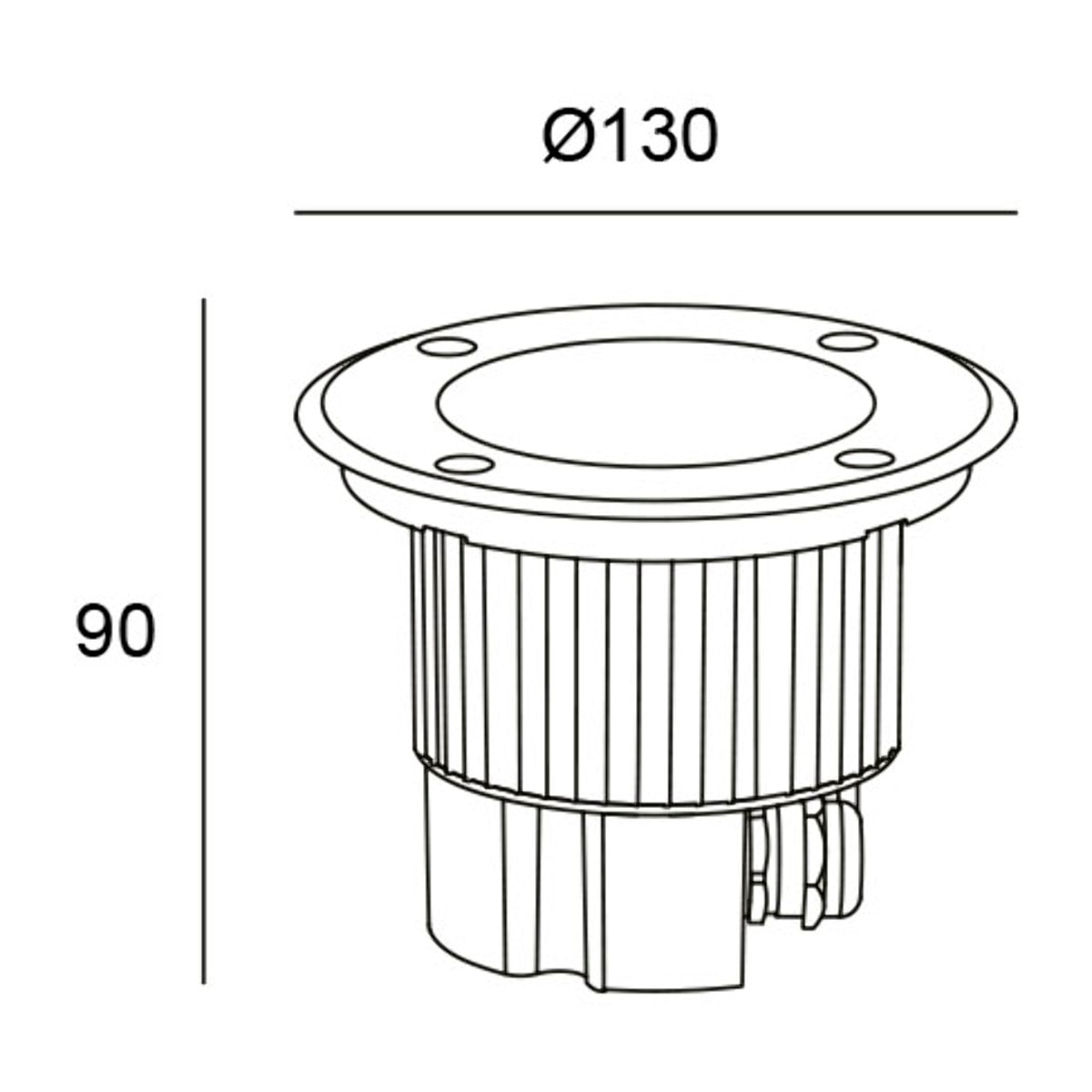 LEDS C4 Empotrable de suelo IP65-IP67 Gea Power LED Round ø180mm LED 11 Blanco neutro - 4000K ON-OFF Acero inoxidable AISI 316 837lm