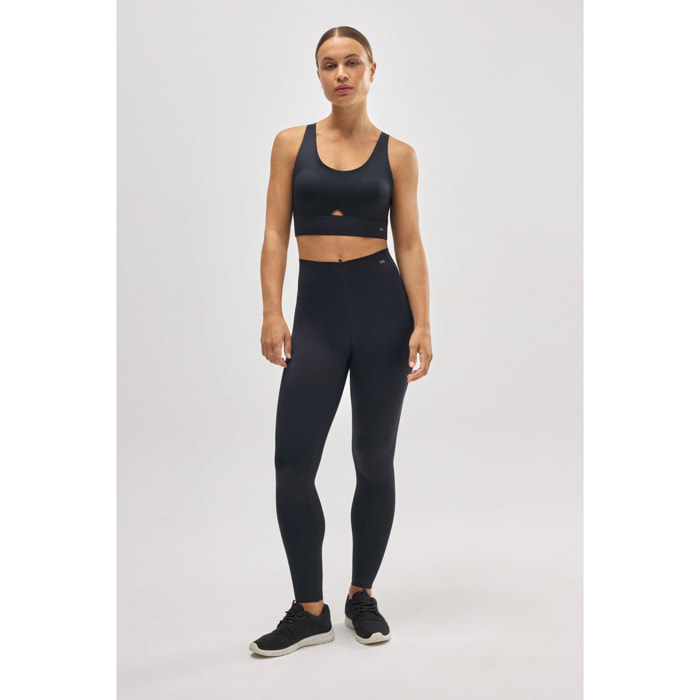 Leggings sportivi lunghi neri a compressione per pancia piatta
