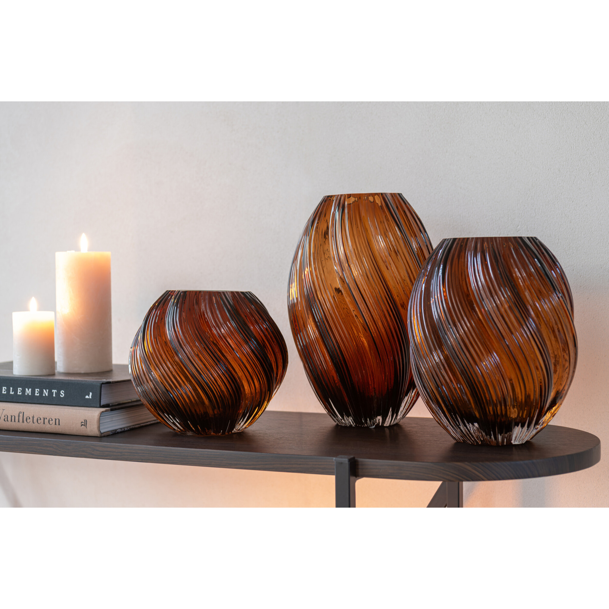 J-Line vase Carol - verre - brun - large