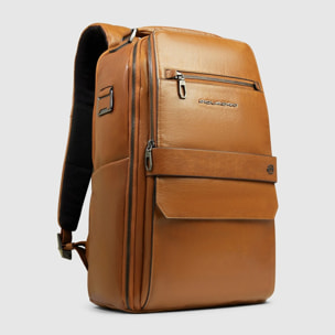 Piquadro Zaino da viaggio in pelle porta pc e iPad® con protezioni antiurto e RFID