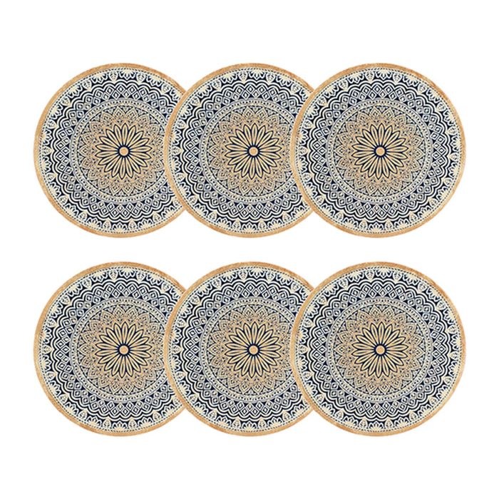 Lot de 6 assiettes plates en porcelaine 27cm BYZANCE