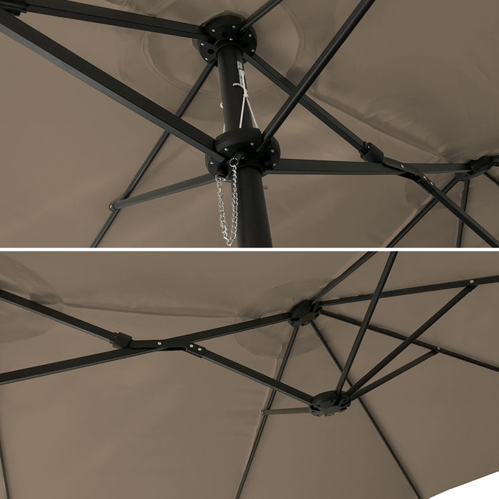 Parasol double LINAI ovale - Taupe