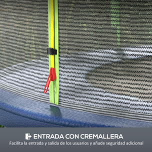 Red de Seguridad para Cama Elástica Ø305 cm Red de Trampolín Redondo para Exterior Protectora para Cama Elástica de 6 Postes Rectos Verde