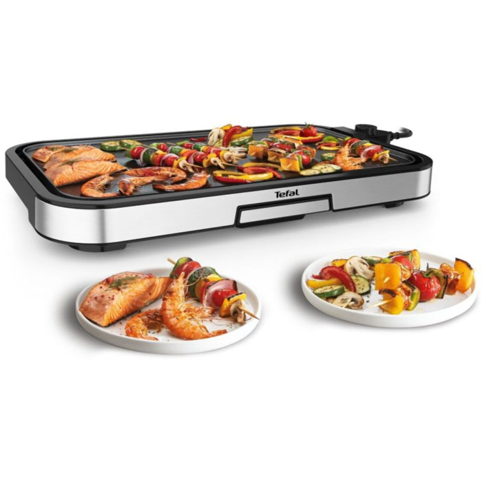 Plancha électrique TEFAL GIANT XL CB631D10 gris à poser, 55x30.4 cm