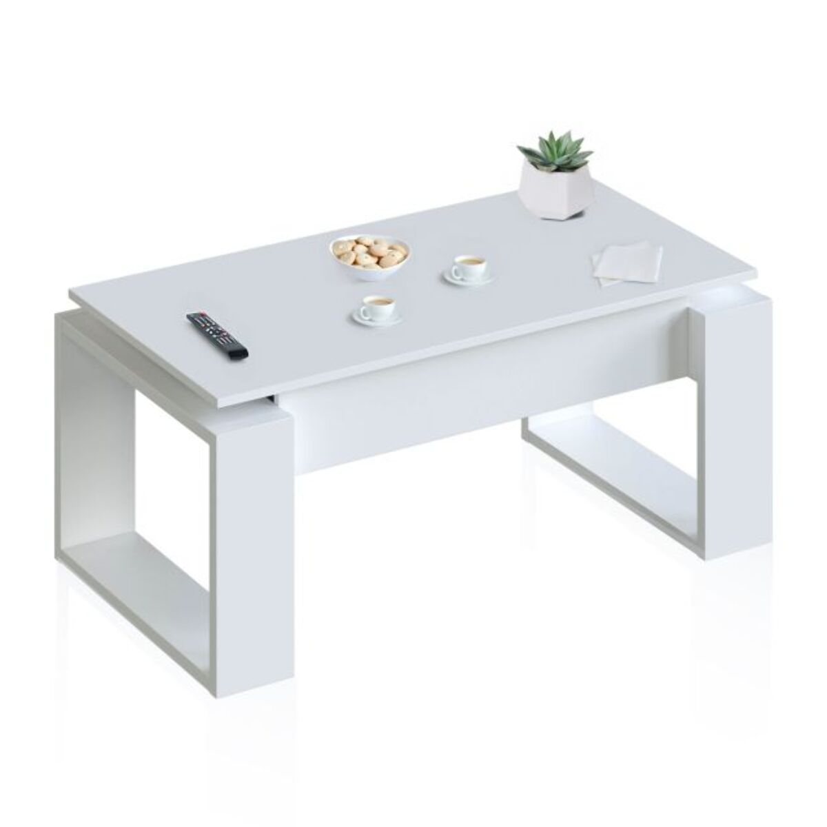 Mesa de centro elevable Neo Blanco Artik (Blanco Mate)