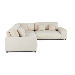 Garance - canapé modulable d'angle droit - 5 places - en velours côtelé - Beige