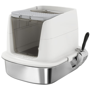 Maison de toilette fermée bac acier inox filtre désodorisant pelle porte trappe