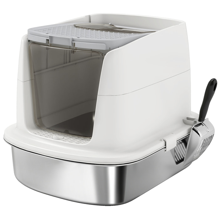 Maison de toilette fermée bac acier inox filtre désodorisant pelle porte trappe