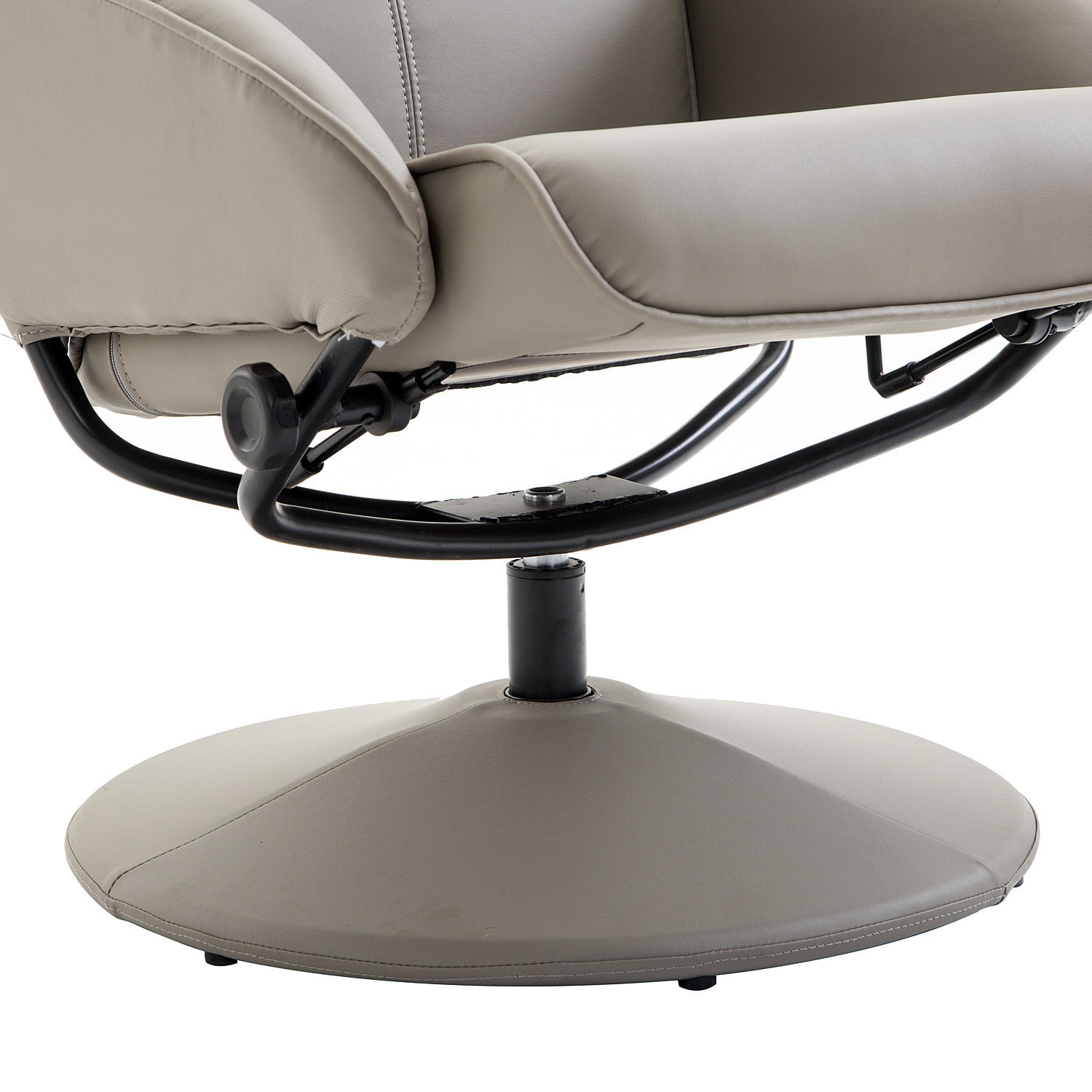 Fauteuil relax inclinable style contemporain avec repose-pieds revêtement synthétique acier gris