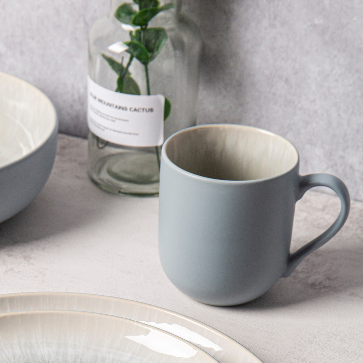 Lot de 2 mugs bleu - "iris"