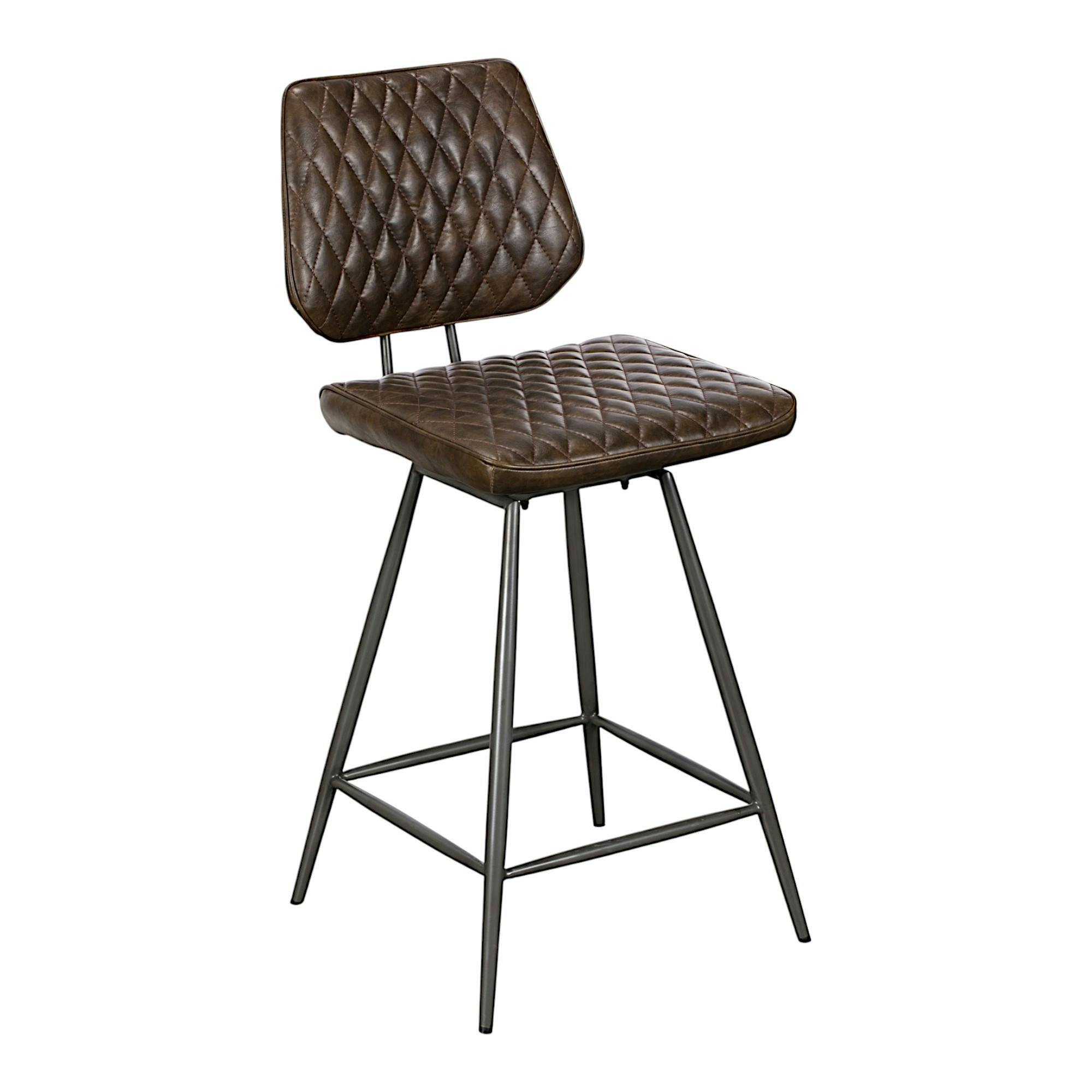 Chaise de bar marron style industriel SALERNE