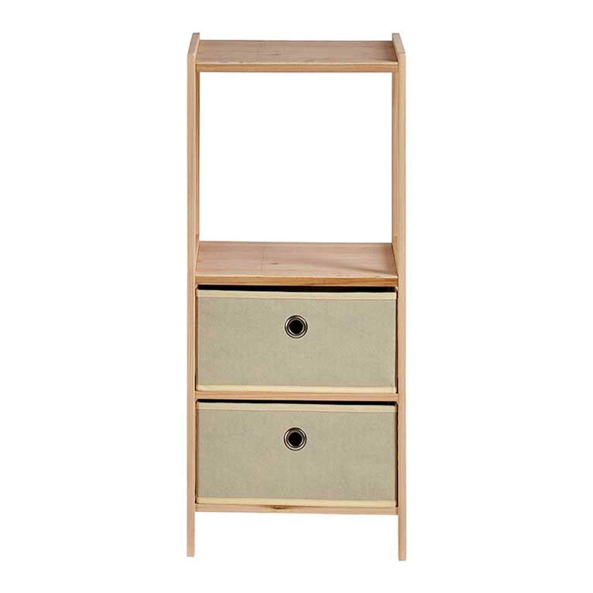 Estanteria 2 baldas 2 cajones natural colección kipit