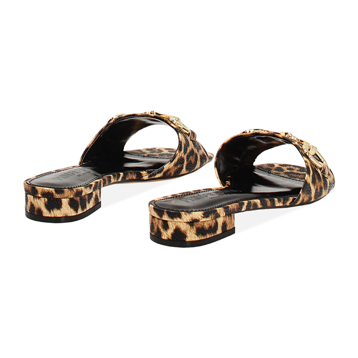 Ciabattine da donna leopardate con morsetto