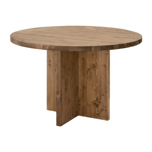 table à manger ronde en bois massif de chêne foncé de ø110 Hauteur: 75 Longueur: 110 Largeur: 110