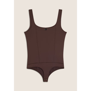 Body scollo quadrato in tessuto altamente traspirante