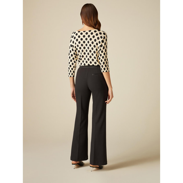 Oltre - Pantalones flare - Negro