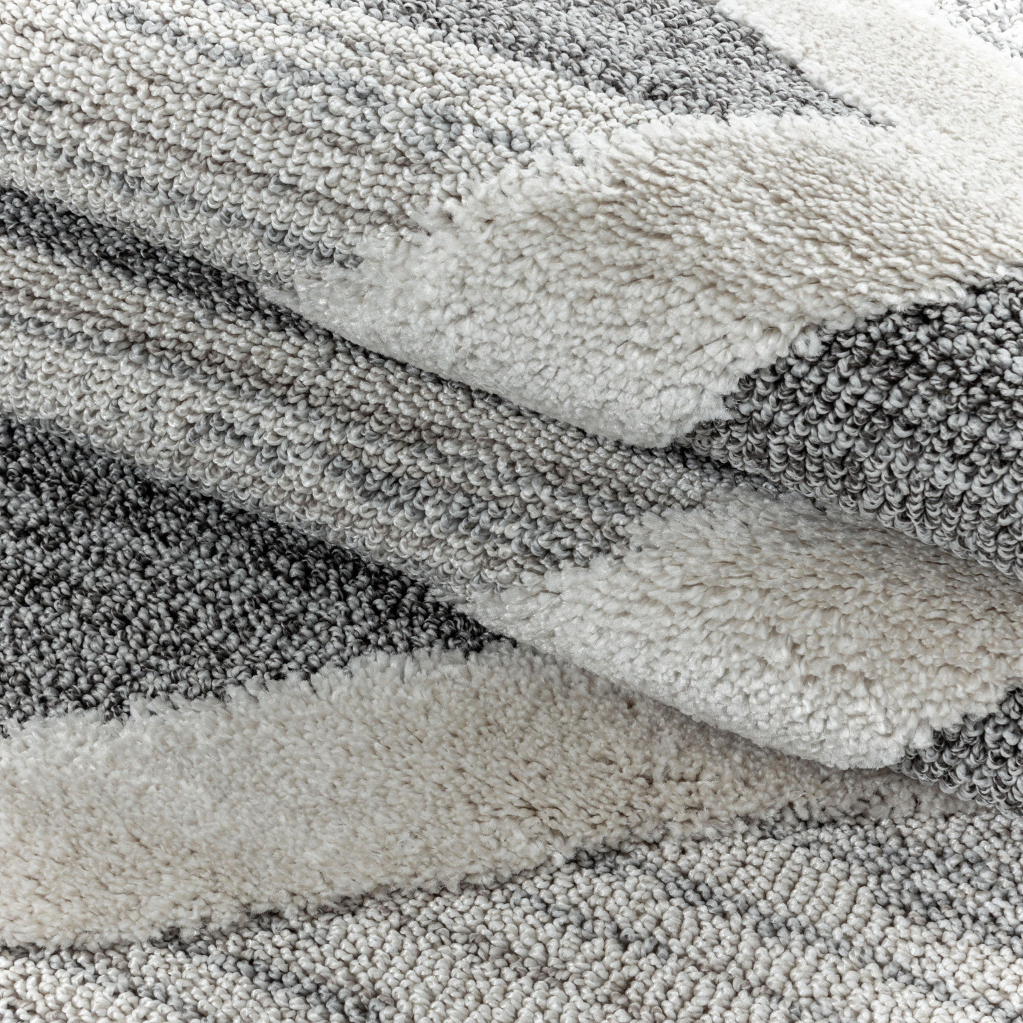 PISA - Tapis de salon rond à motif moderne gris - PIS4709GRI
