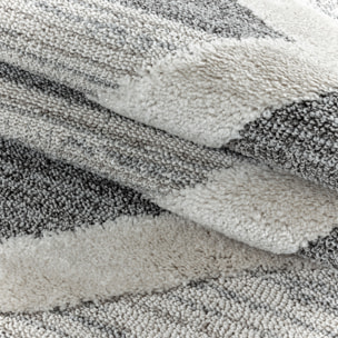 PISA - Tapis de salon rond à motif moderne gris - PIS4709GRI