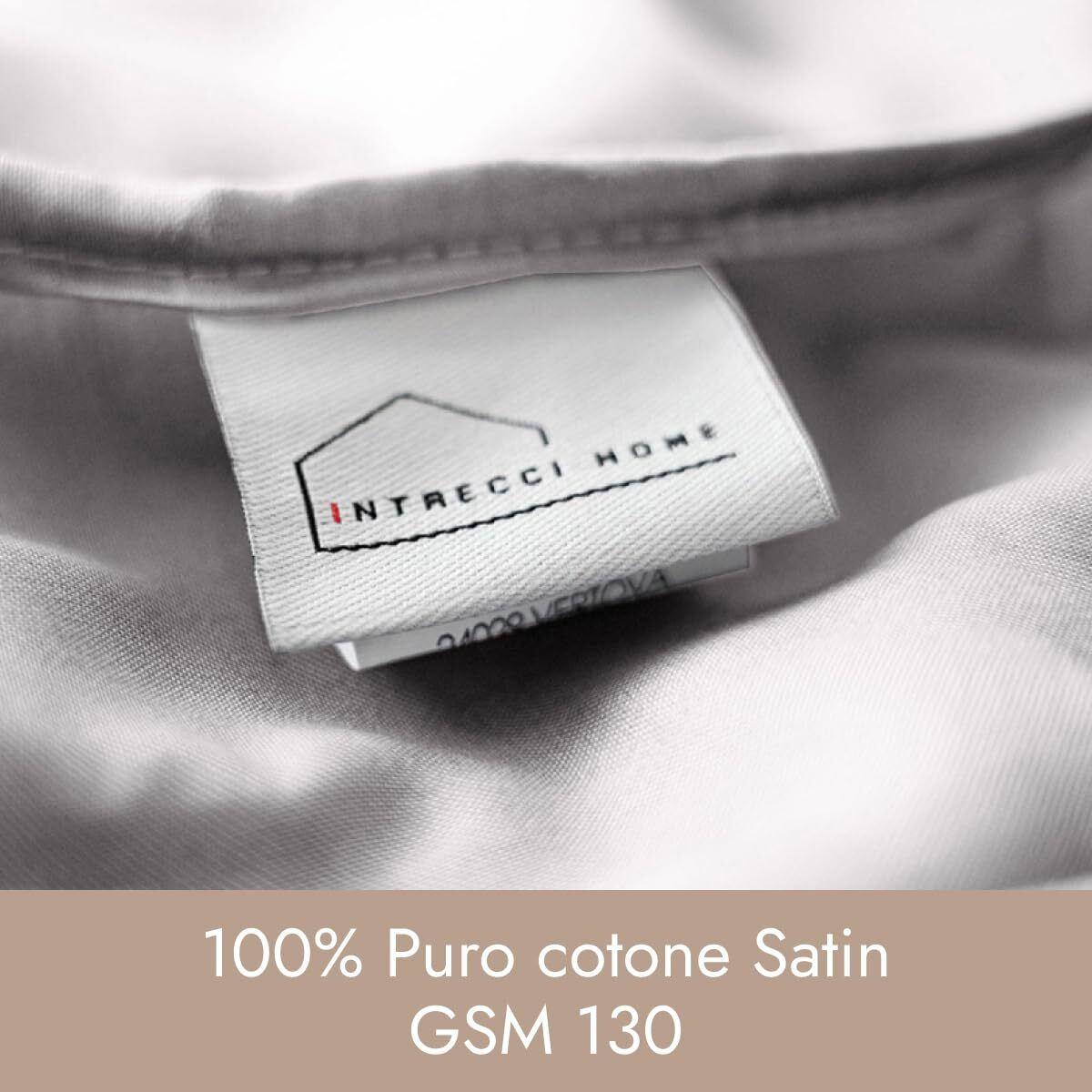 Intrecci Home Lenzuola, Lenzuolo Sopra in Raso di Puro cotone Satin, Made in Italy, Morbidezza Suprema, Elegante e Confortevole, Tinta Unita