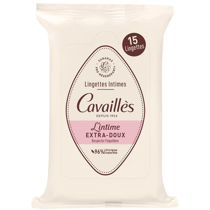 L'intime Extra-Doux - Lingettes Hygiène Intime x15