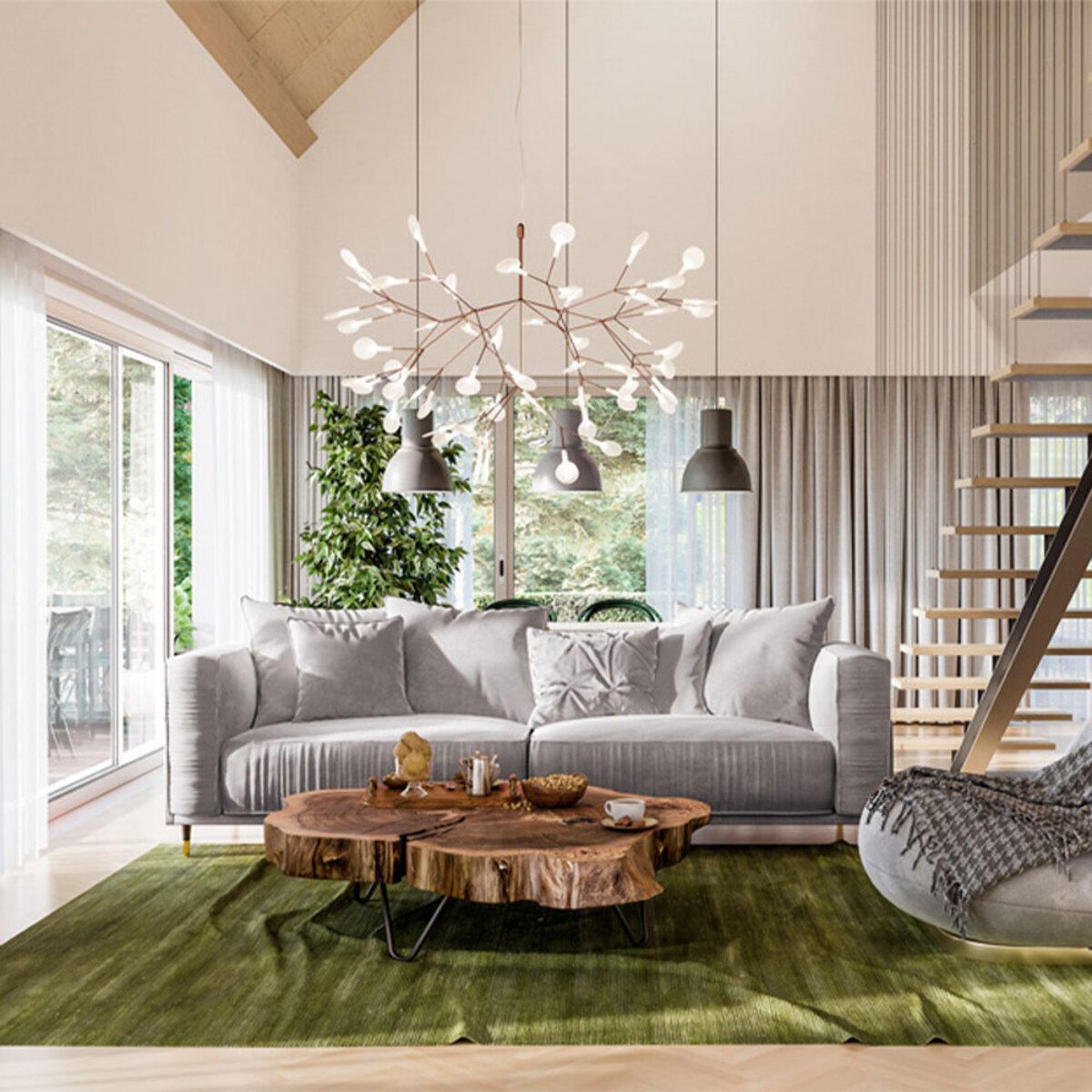 Canapé Droit Velours Fiorenzo - 4 places