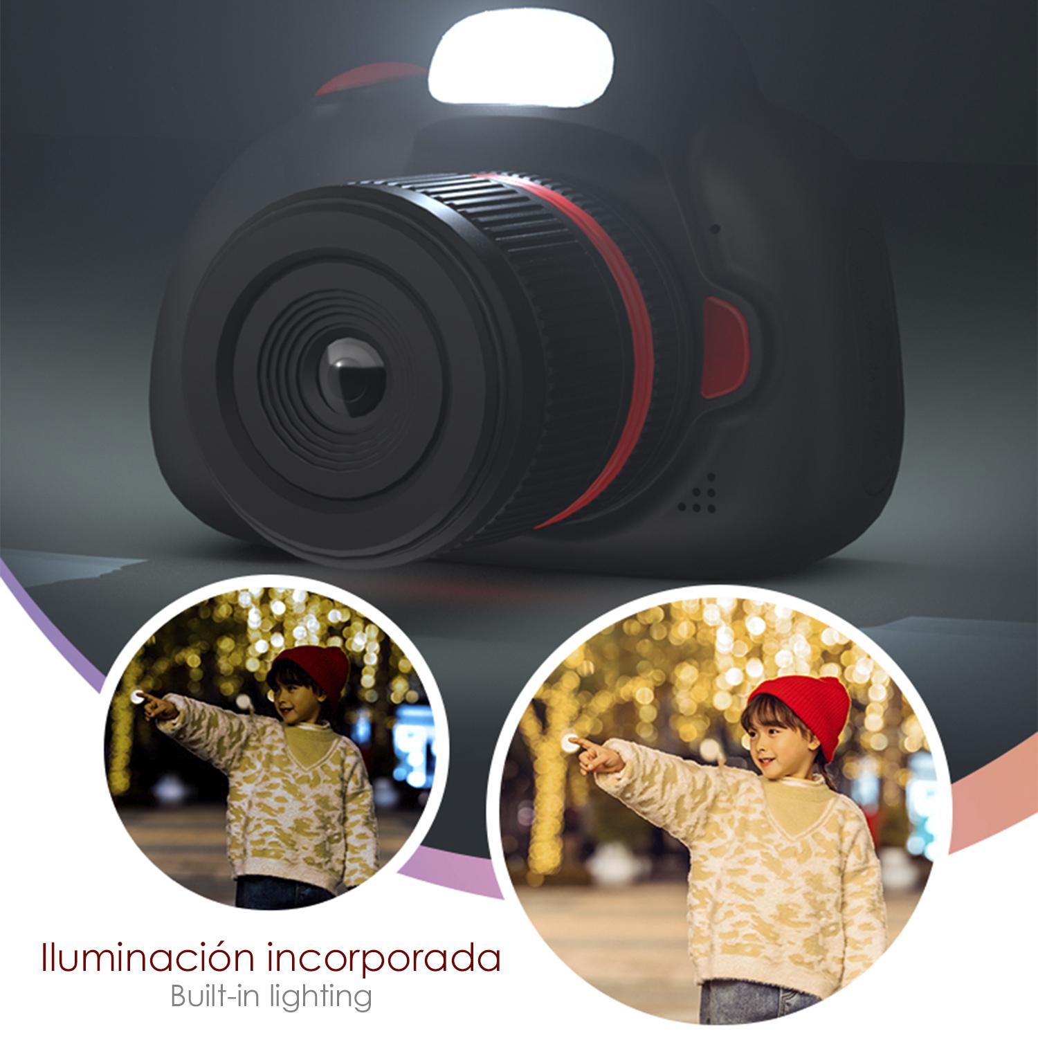 Fotocamera digitale D6S con foto da 48mpx e video HD per bambini. schermo 2.4. Messa a fuoco manuale e automatica. Flash, fotocamera secondaria.