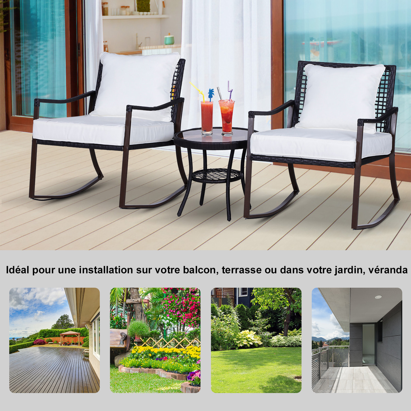 Salon de jardin en résine tressée
