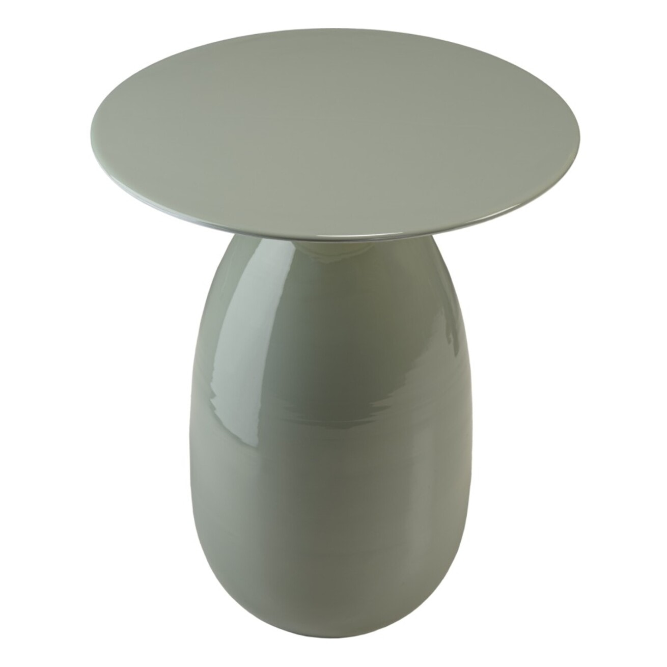 JAMES - Table d'appoint ronde 40x40cm en métal émaillé vert d'eau
