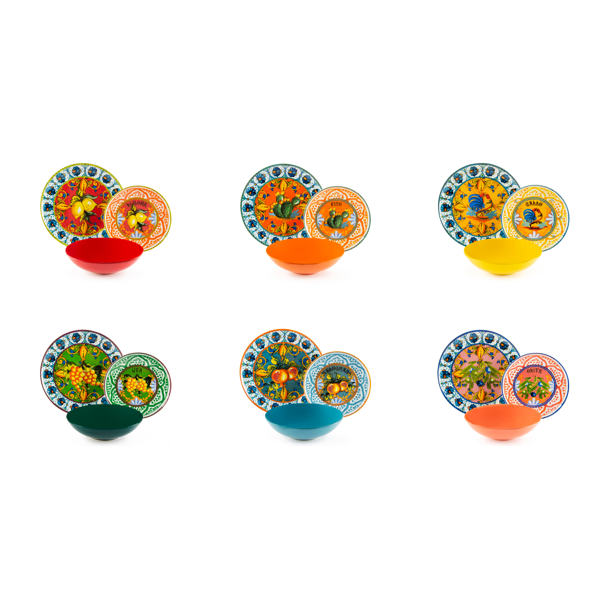 Service de table 18 pièces Excelsa – Bari Vecchia, Porcelaine Multicolore