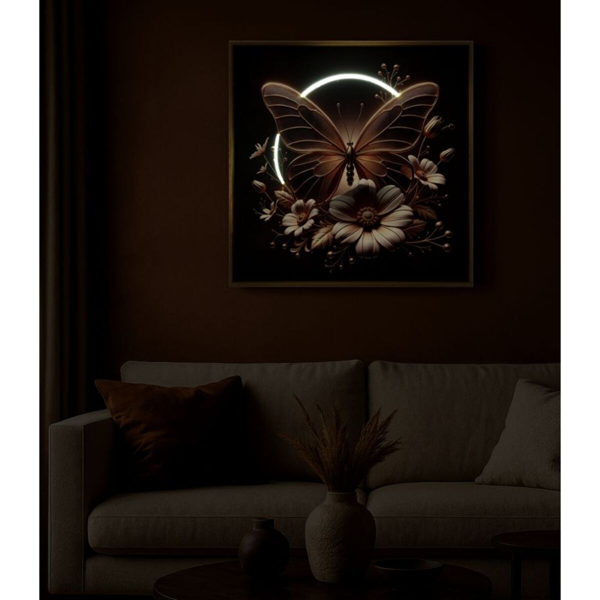 STAMPA C/LED SU TELA LACCATA C/CORNICE BUTTERFLY CM 50X4
X50