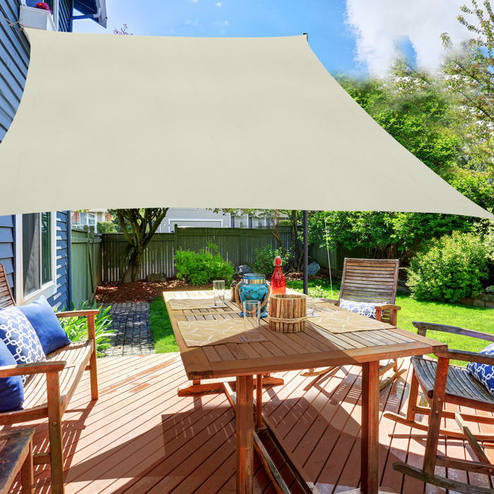 Toldo Vela Rectángul Protección UV Poliéster 4x6m Crema