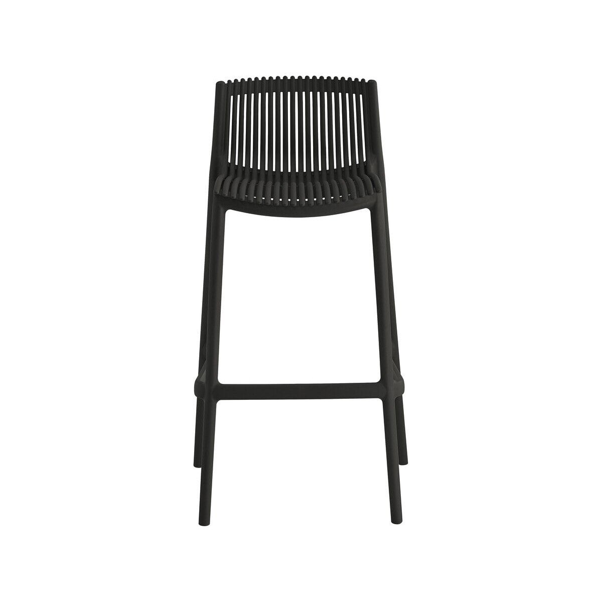 Lot de 2 chaises hautes empilables en plastique "Néora" - Noir