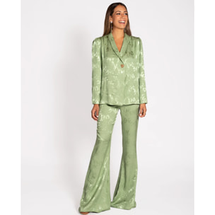 Chaqueta de traje verde elegante mujer