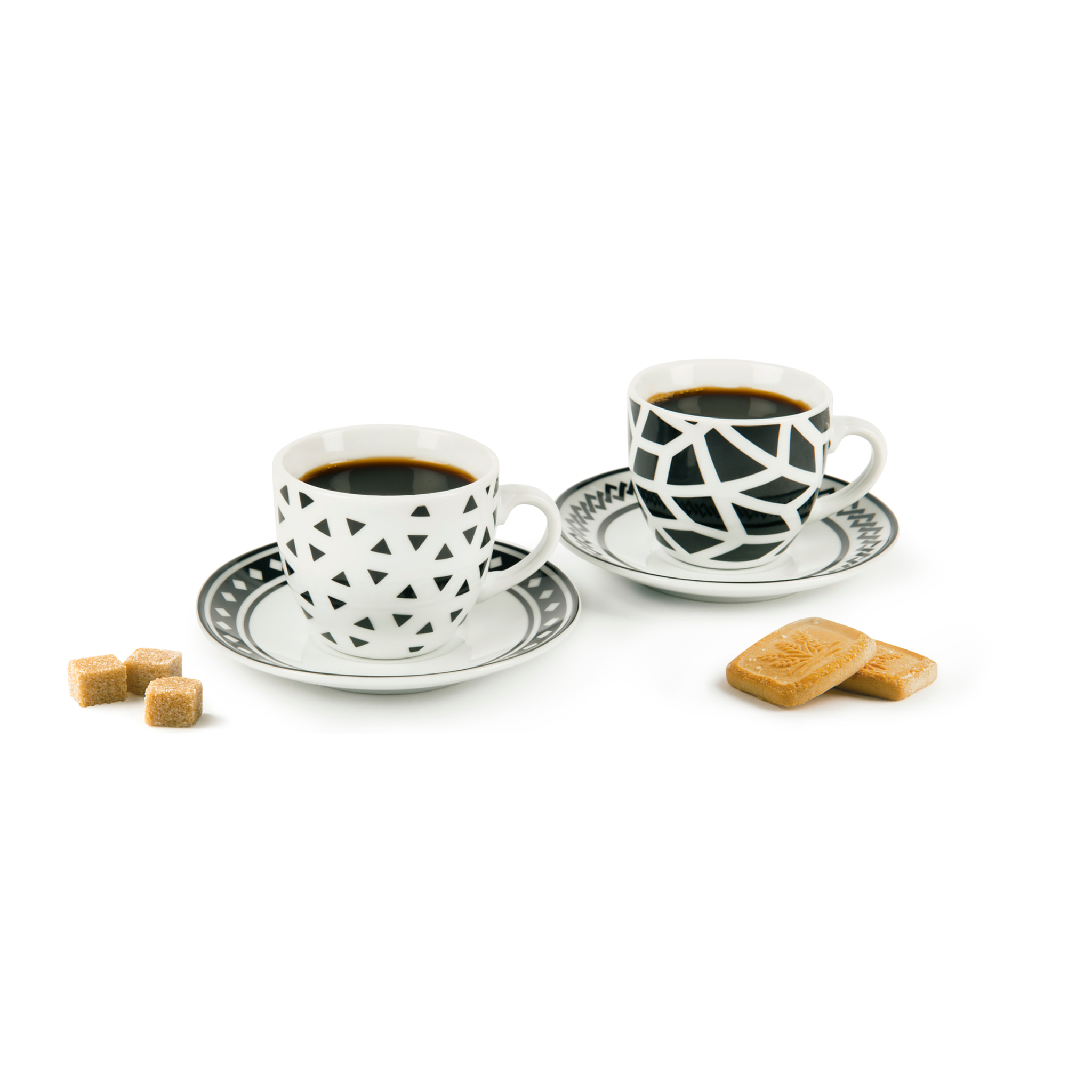 Set 6 Tasses à Café avec Soucoupes Excelsa – Emily, Porcelaine Multicolore