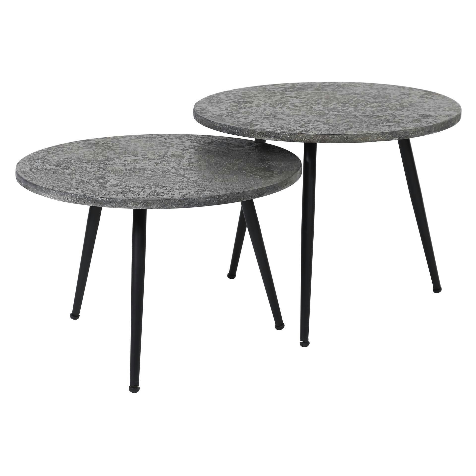 Table gigogne industrielle effet métal (lot de 2)