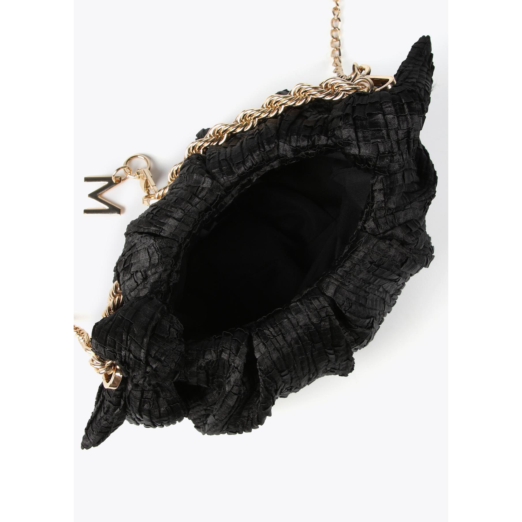 Mini borsa satinata con fiocchi laterali