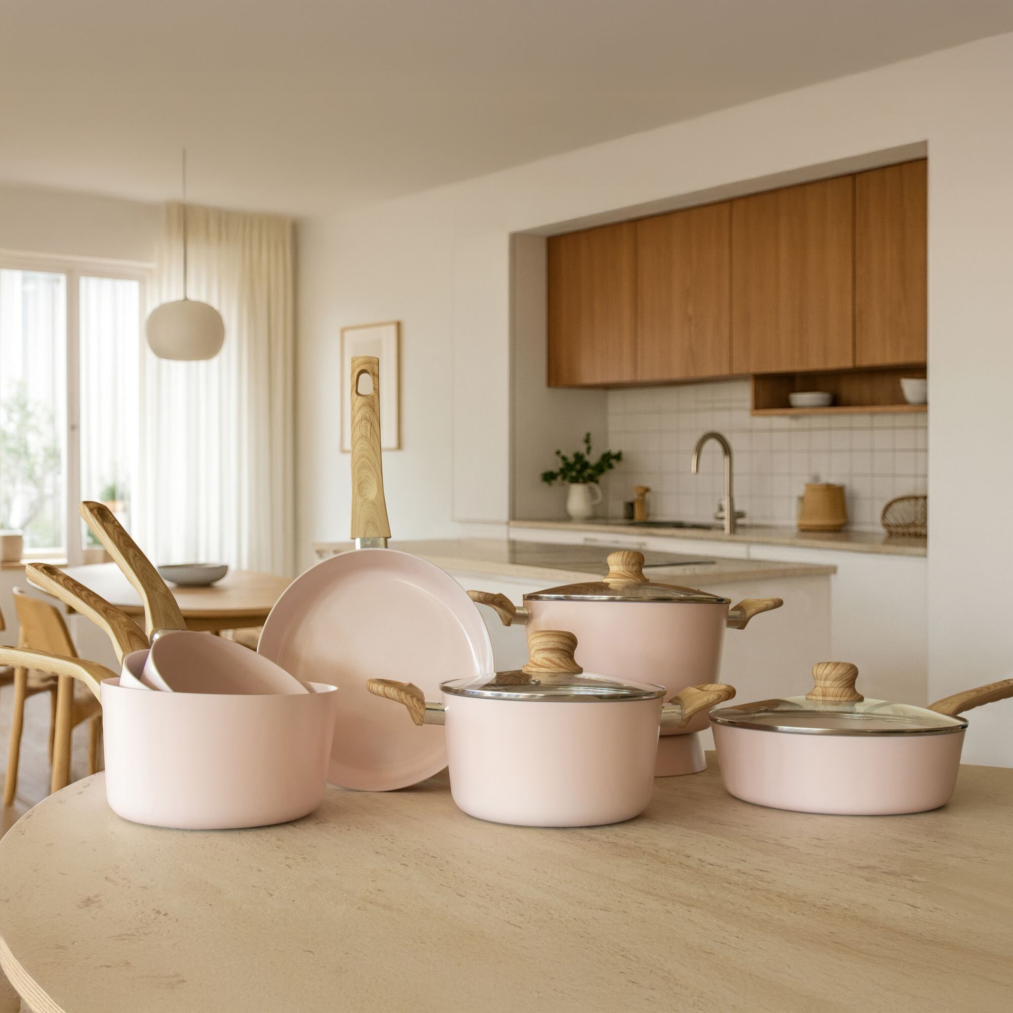 Sauteuse en revêtement céramique 24cm rose - tous feux COLORAMA