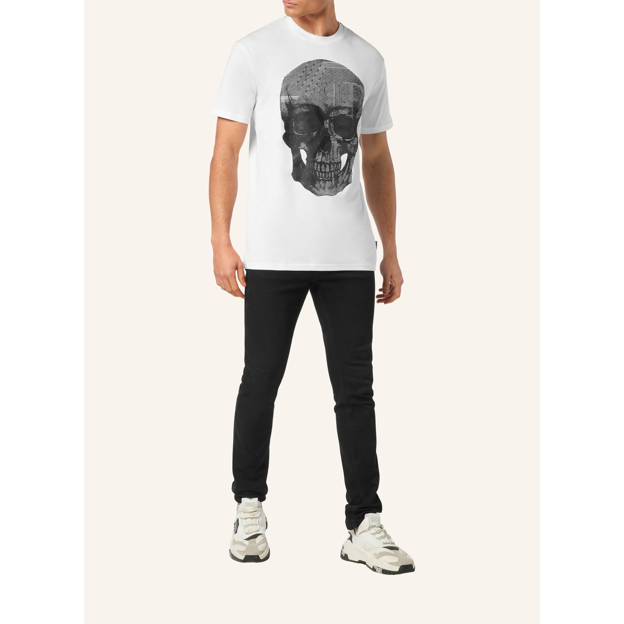 PHILIPP PLEIN Camiseta de cuello redondo y manga corta SKULL