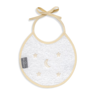 Pack 2 Baberos Don Algodon 20X20 Modelo Estrellas Luna Bco/Beig