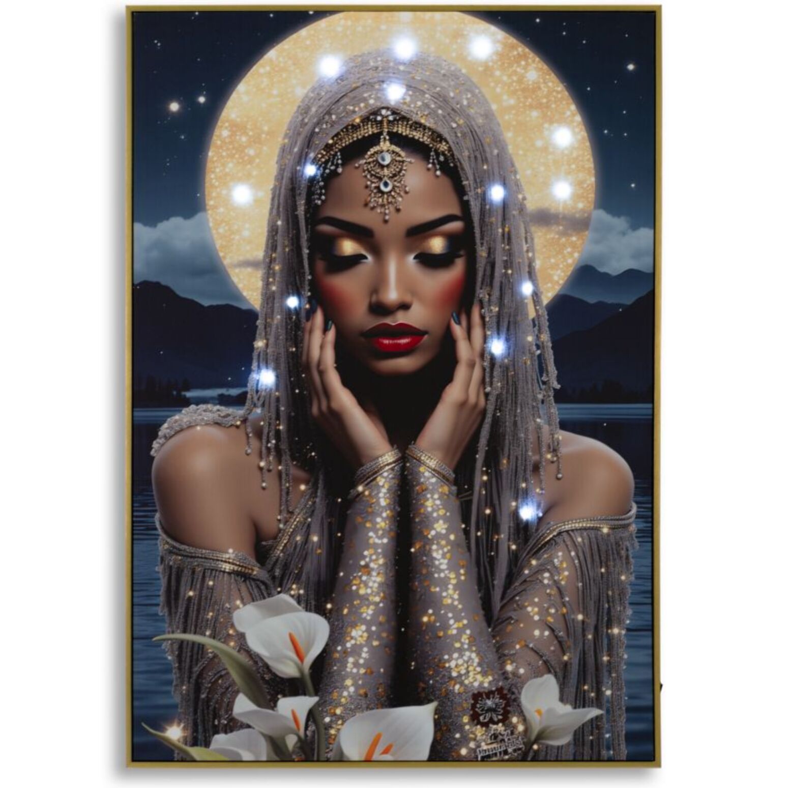 STAMPA C/LED SU TELA LACCATA C/CORNICE VENUS CM 70X4
X100