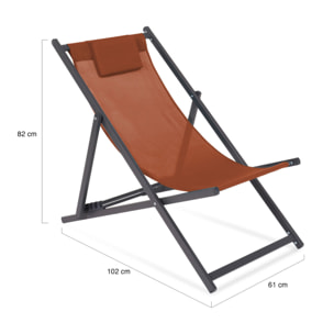 Chiliennes en métal et toile - lot de 2