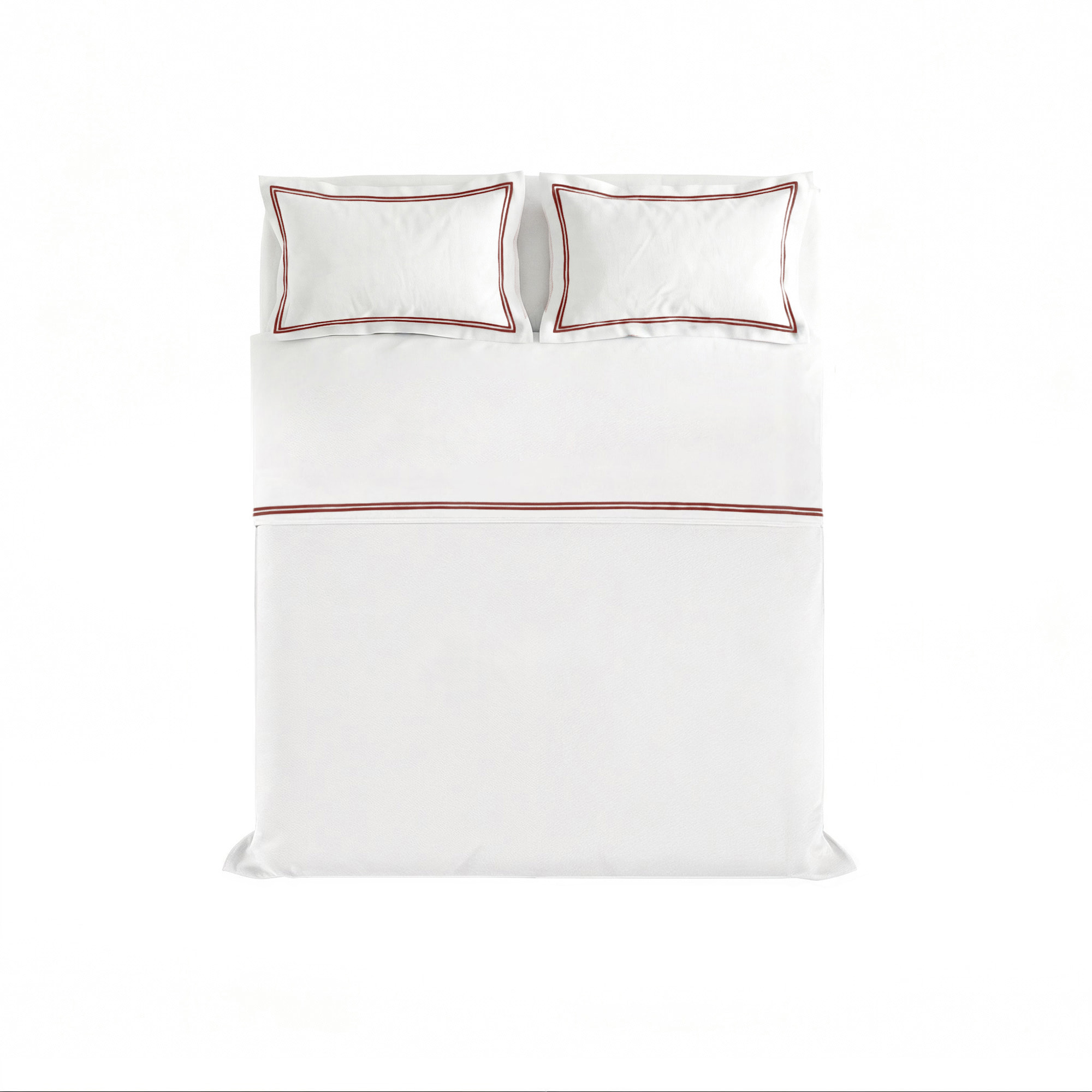 COMPLETO LETTO RASO VENERE, 100% Raso di Cotone, Made in Italy - BORDEAUX
