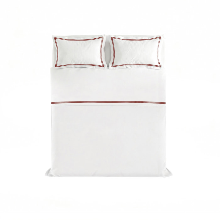 COMPLETO LETTO RASO VENERE, 100% Raso di Cotone, Made in Italy - BORDEAUX