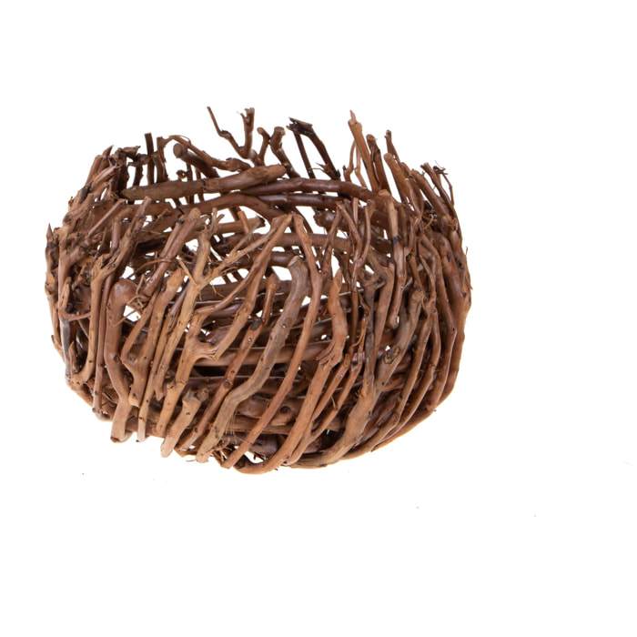 Cachepot con stecchi naturali - Pezzi 1 - Marrone - 23XH15X23cm - Bianchi Dino