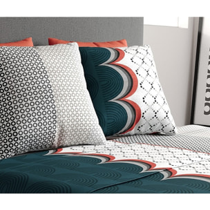 Parure De Drap 3pcs avec Drap housse Bonnet:25cm 100%coton 57fils Antan