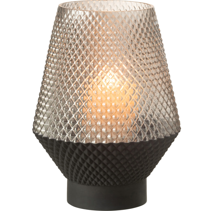J-Line vase Motif - verre - gris - large - 14 cm de hauteur