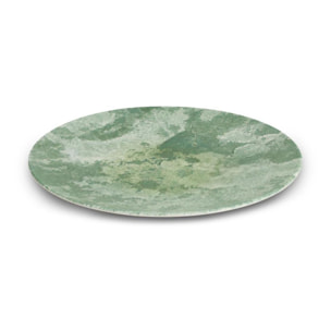 Service 18 pièces vert en porcelaine - "Aube de Menthe"