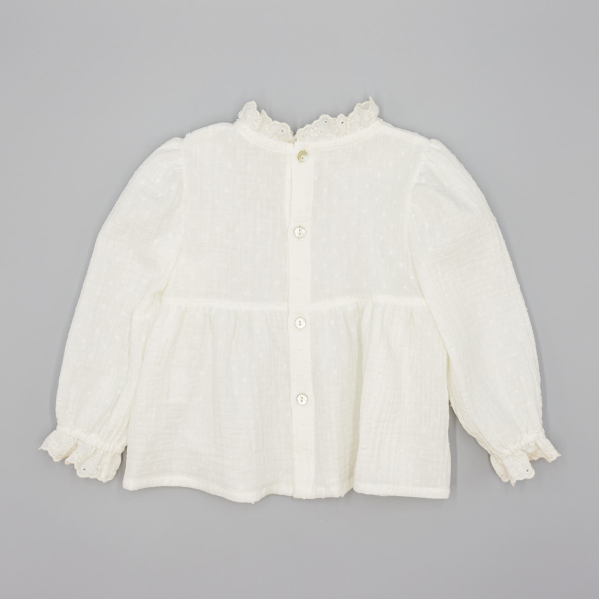 Camisa Blanca De Muselina Plumeti