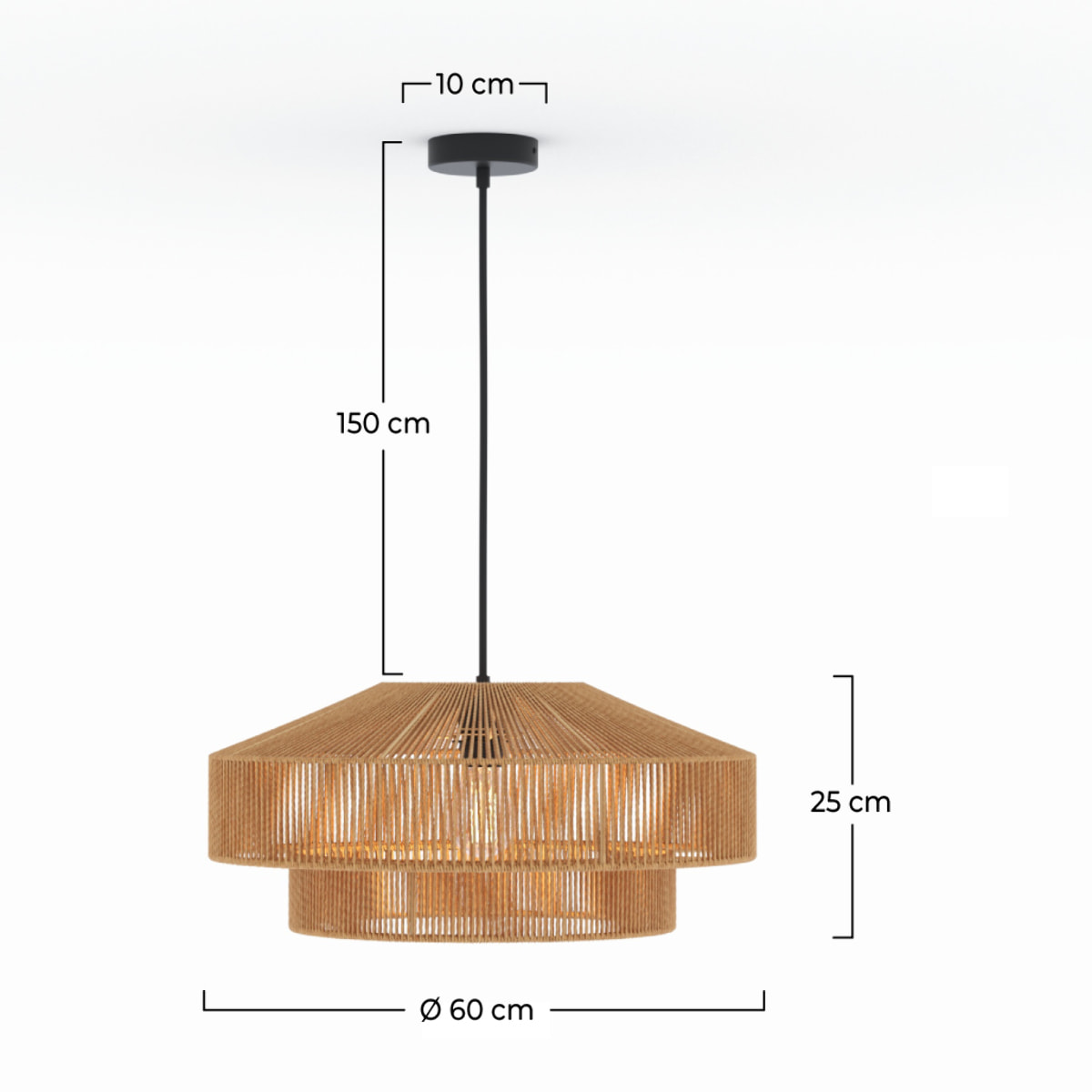 Suspension Clairia naturelle 60 cm